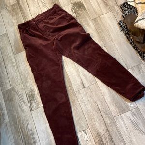 Maroon American Eagle corduroy leggings extra long